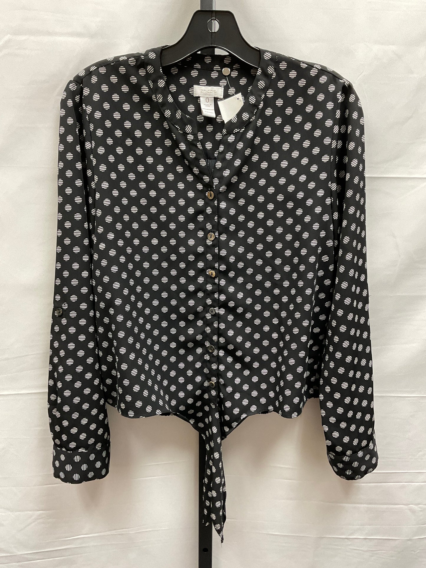 Polkadot Pattern Top Long Sleeve Chicos, Size S