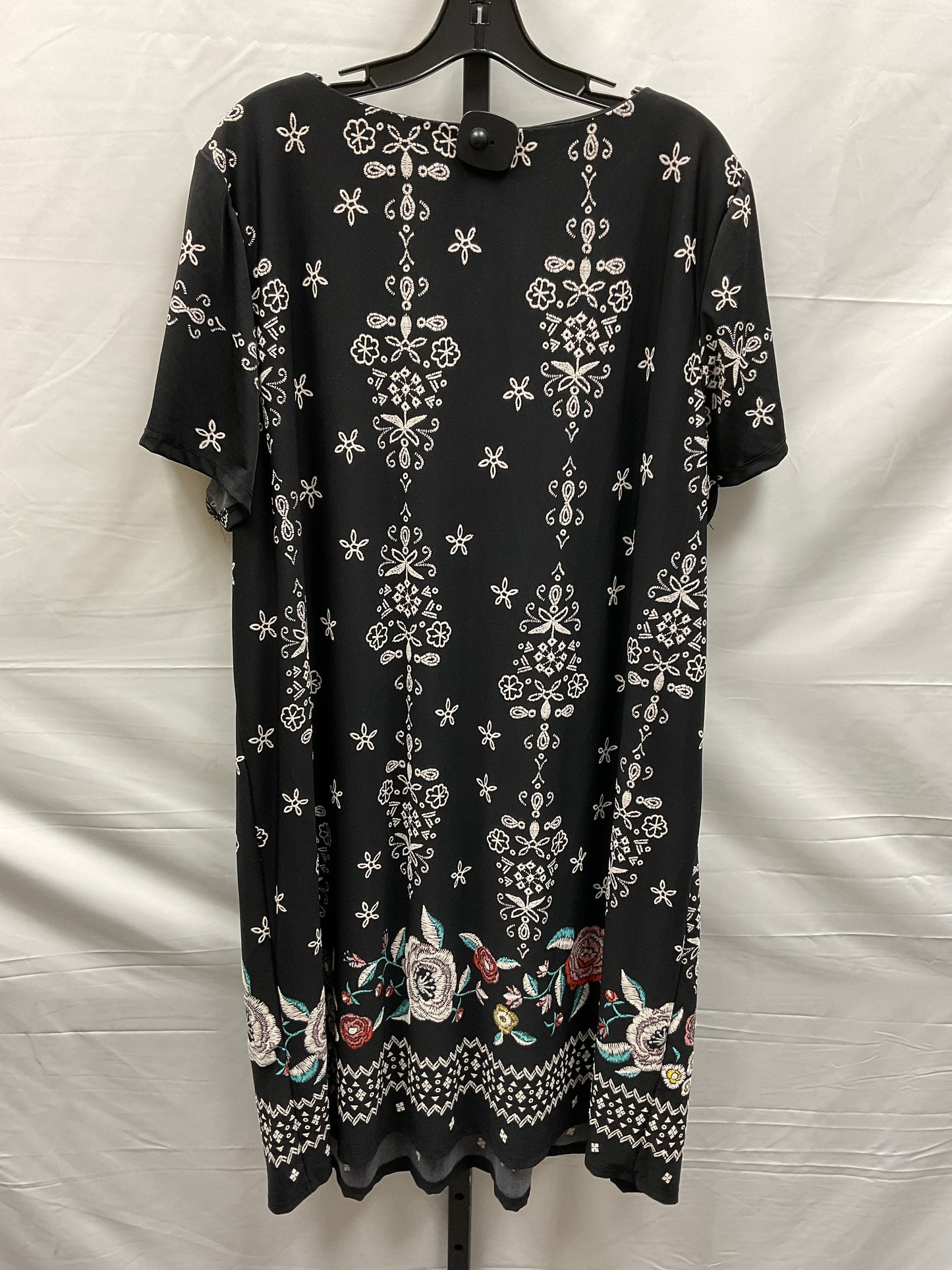 Floral Print Dress Casual Midi Perceptions, Size 3x