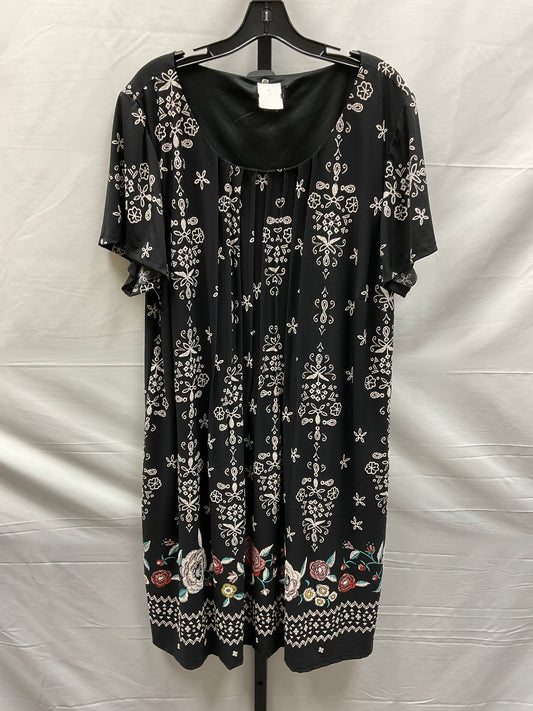 Floral Print Dress Casual Midi Perceptions, Size 3x