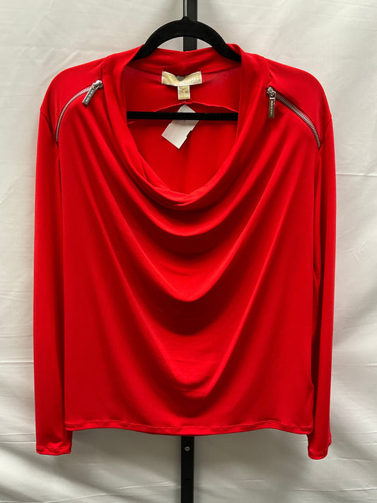 Red Top Long Sleeve Michael By Michael Kors, Size S