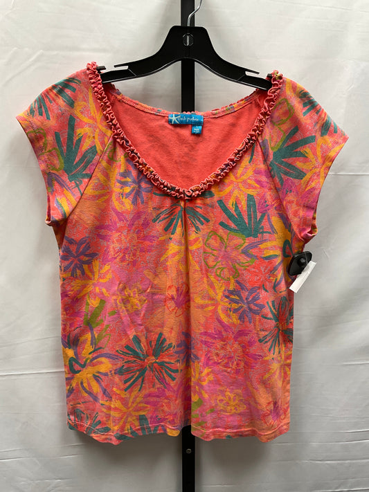 Multi-colored Top Short Sleeve Fresh Produce, Size L