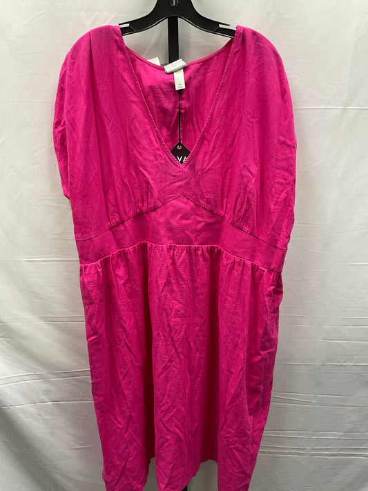 Pink Dress Casual Midi Ava & Viv, Size 2x