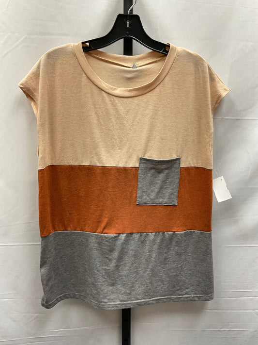 Multi-colored Top Short Sleeve Clothes Mentor, Size S