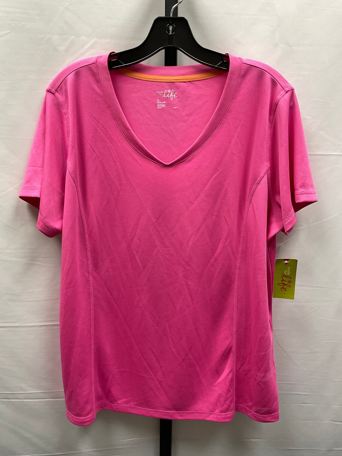 Pink Athletic Top Short Sleeve Made For Life, Size Xl