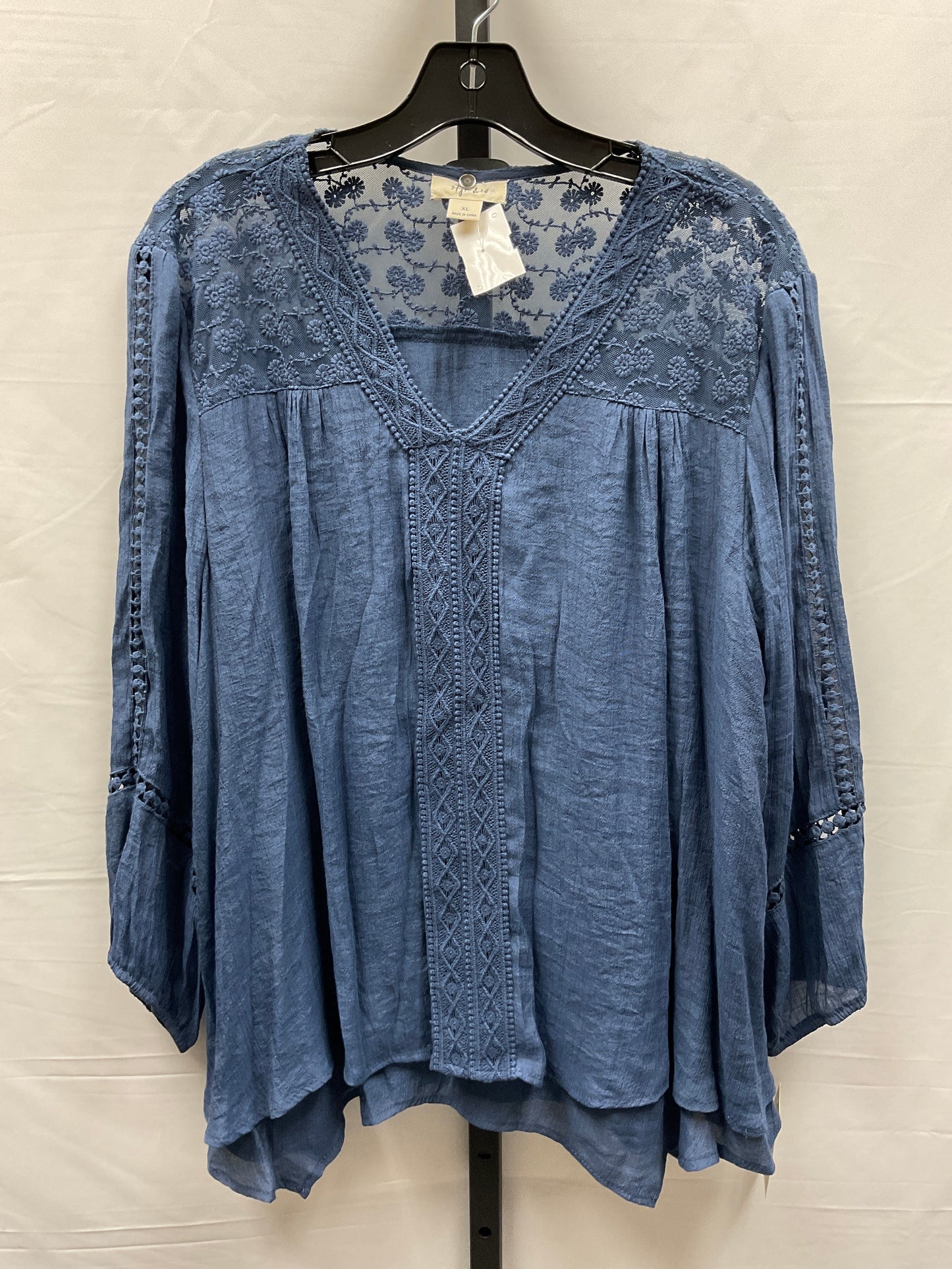 Blue Top Long Sleeve Style And Company, Size Xl