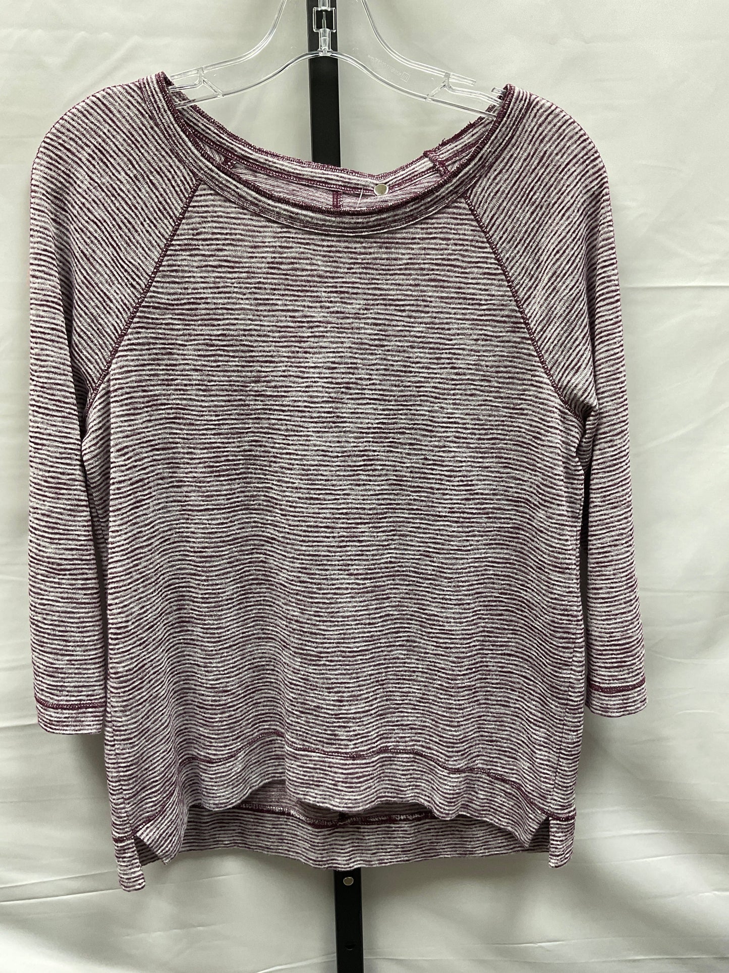 Striped Pattern Top 3/4 Sleeve Loft, Size S