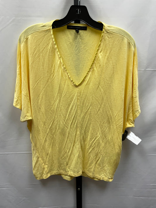 Yellow Top Short Sleeve White House Black Market, Size Xs