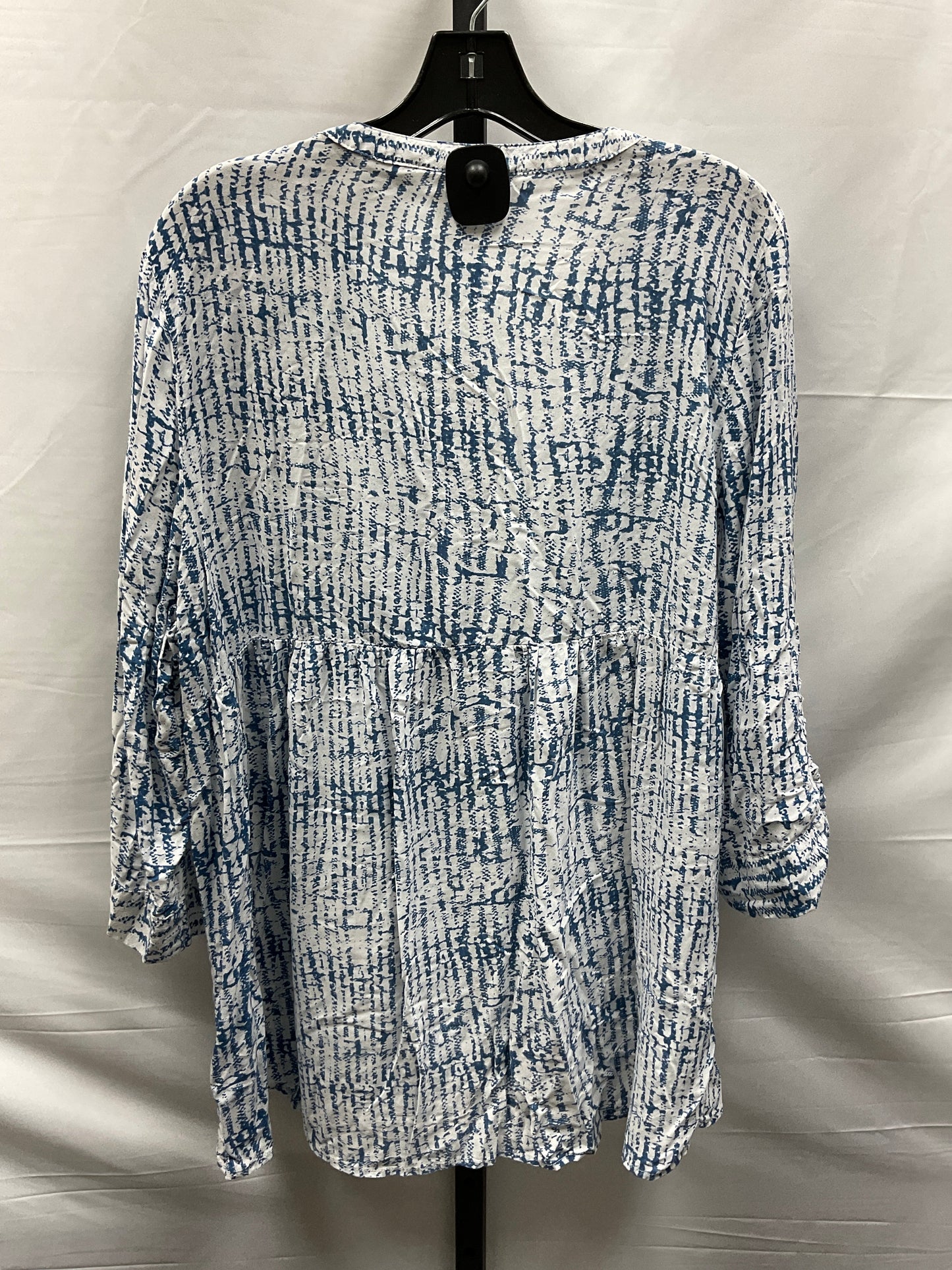 Blue & White Top Long Sleeve Jones And Co, Size 1x