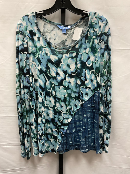 Blue & Green Top Long Sleeve Simply Vera, Size L
