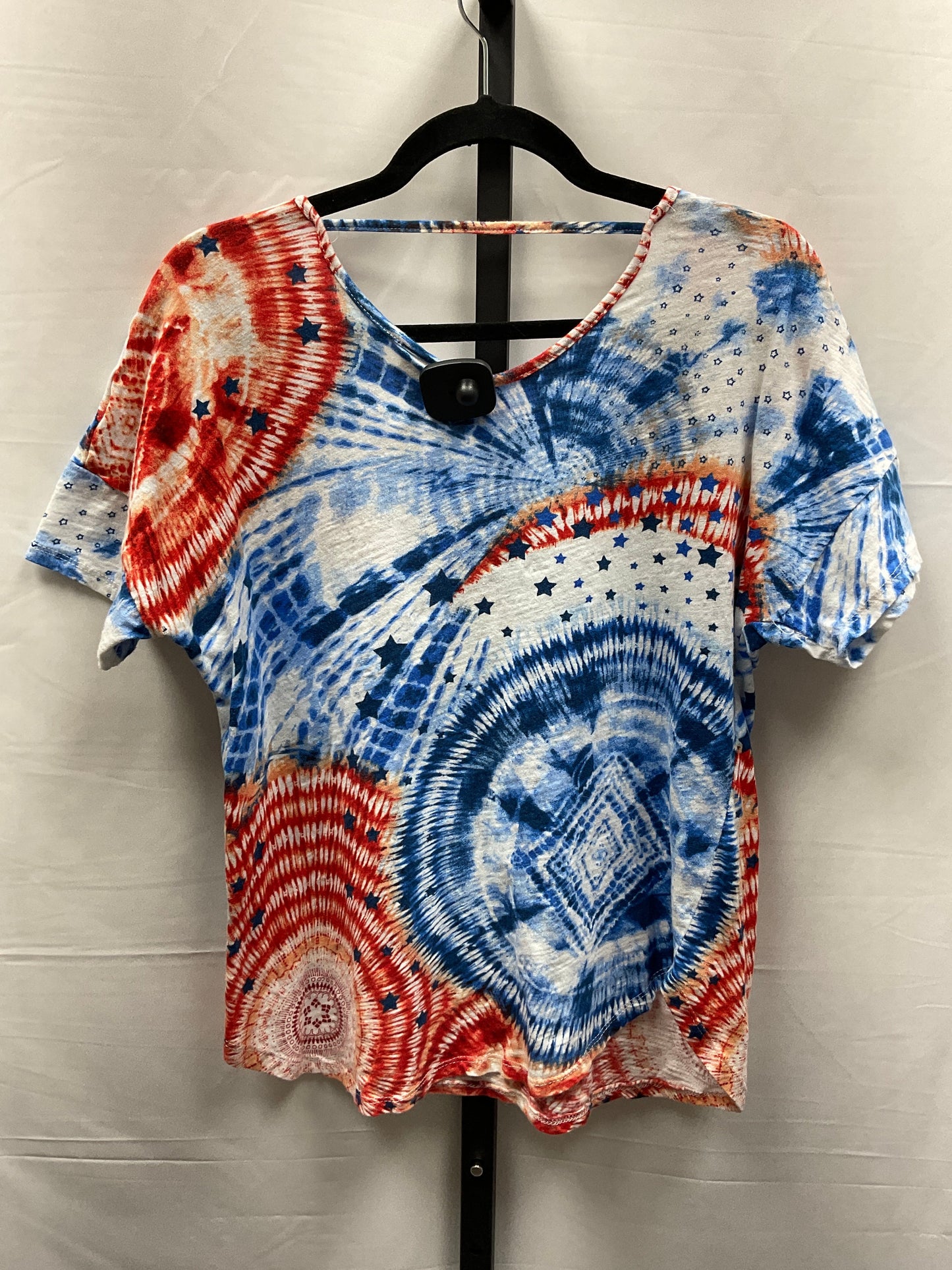 Blue Red & White Top Short Sleeve Onque, Size Xl