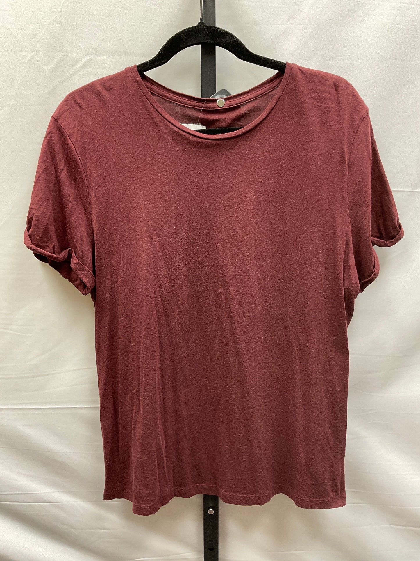 Brown Top Short Sleeve Basic A New Day, Size L