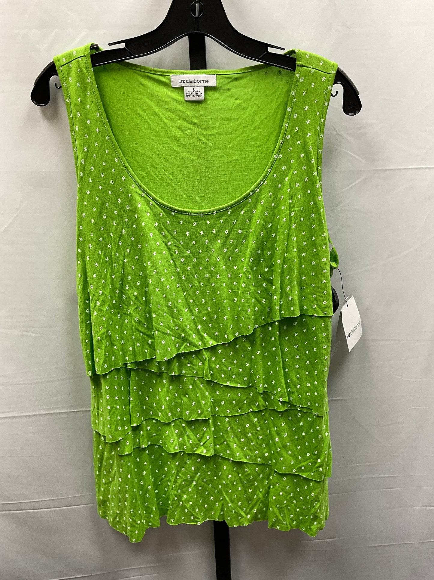 Green Top Sleeveless Liz Claiborne, Size L