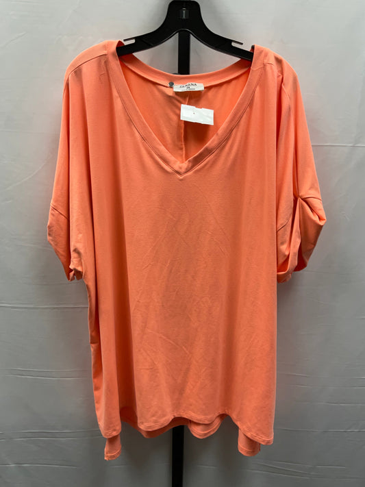 Top Short Sleeve Basic By Zenana Outfitters In Orange, Size: 3x