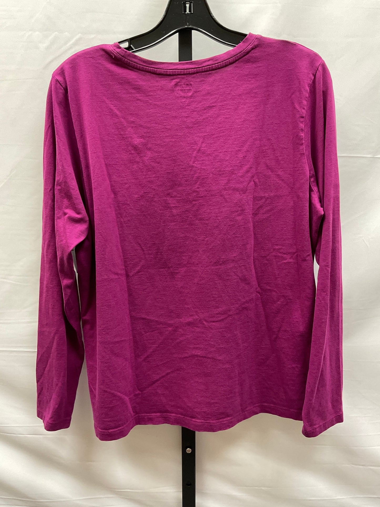 Purple Top Long Sleeve Basic Lands End, Size Petite  M