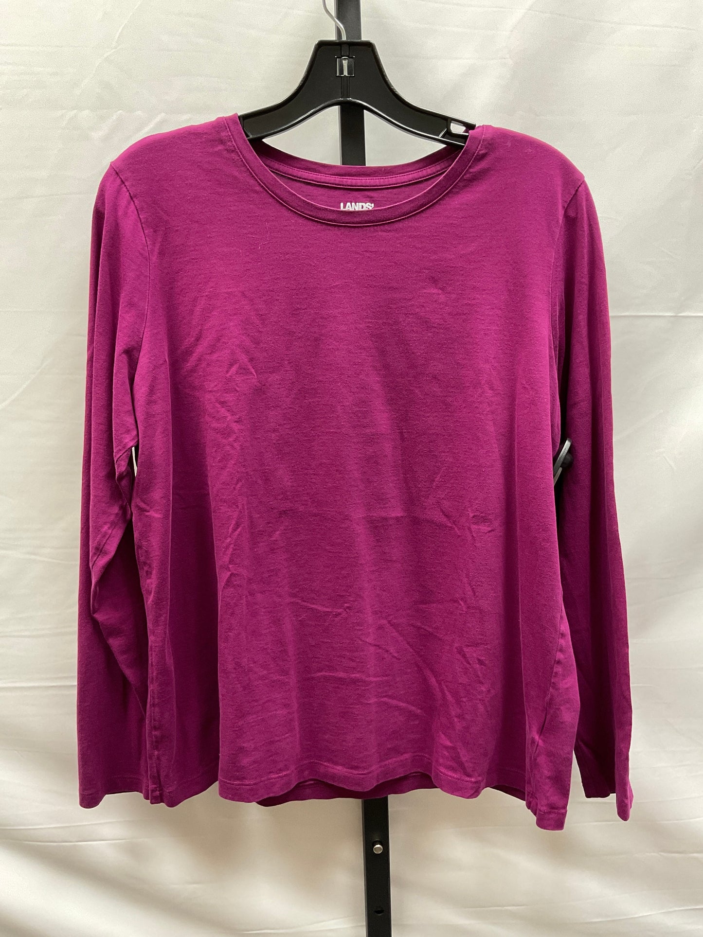 Purple Top Long Sleeve Basic Lands End, Size Petite  M