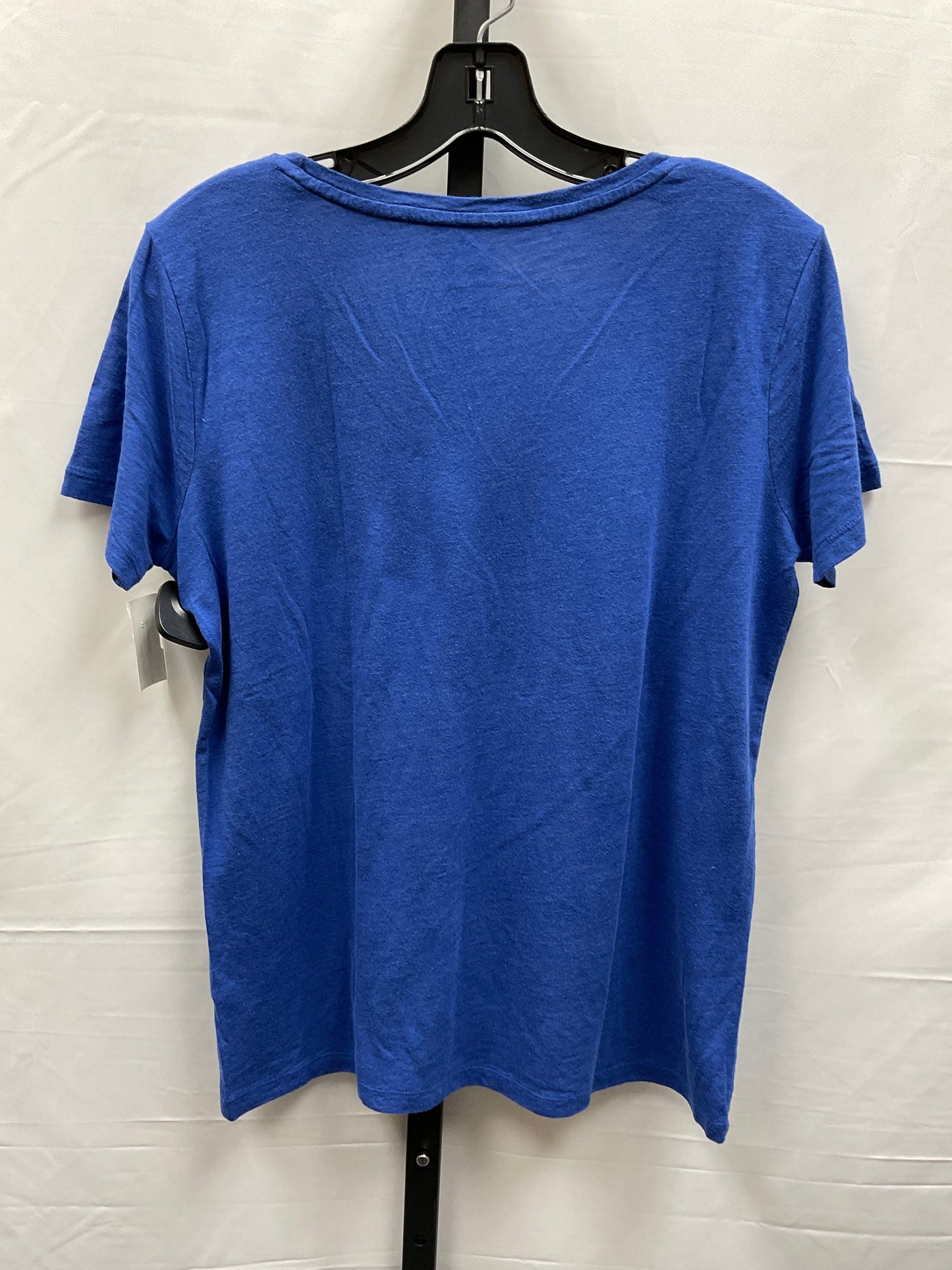 Blue Top Short Sleeve Basic Lands End, Size Petite   S