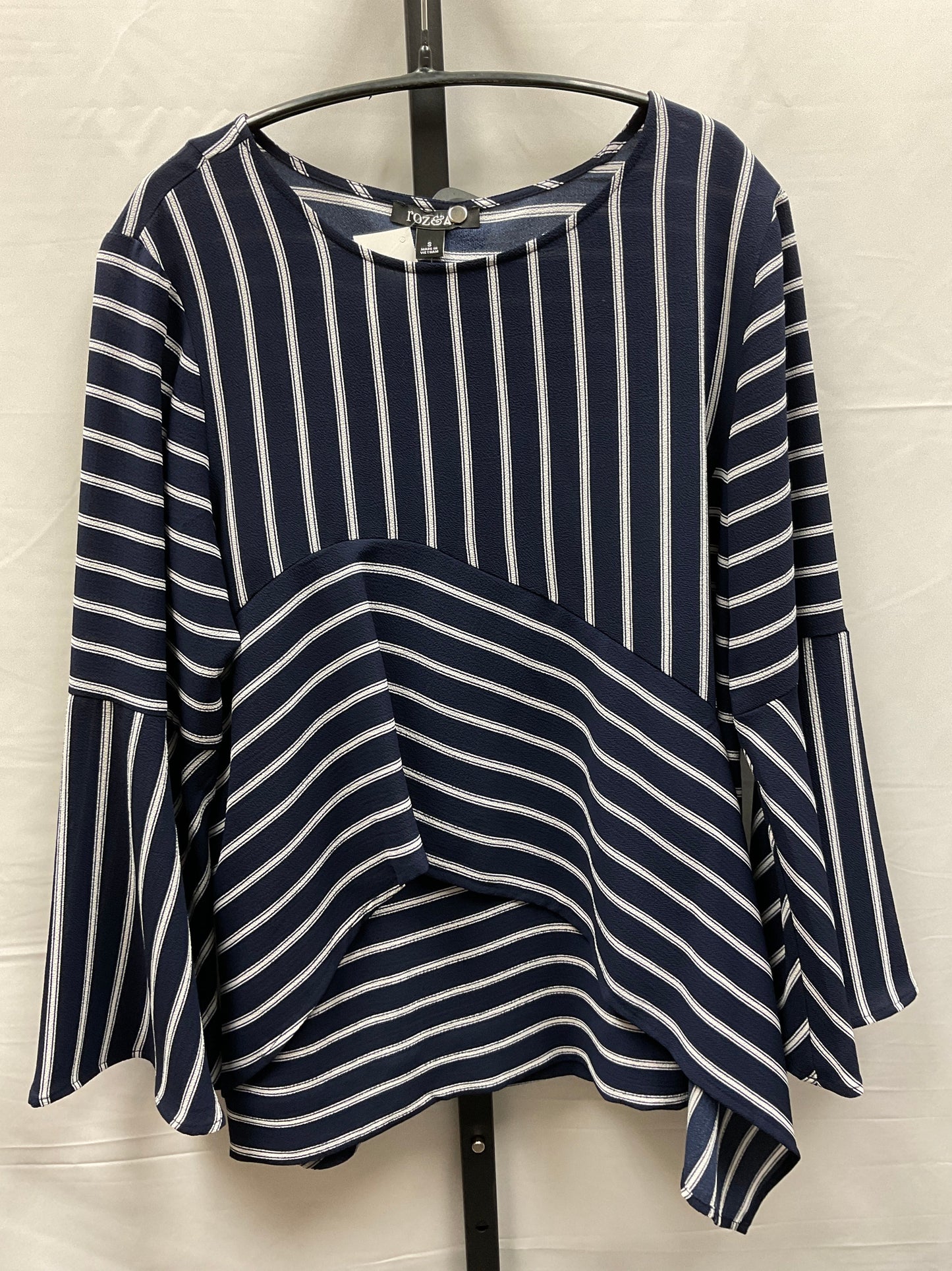 Striped Pattern Top Long Sleeve Roz And Ali, Size S