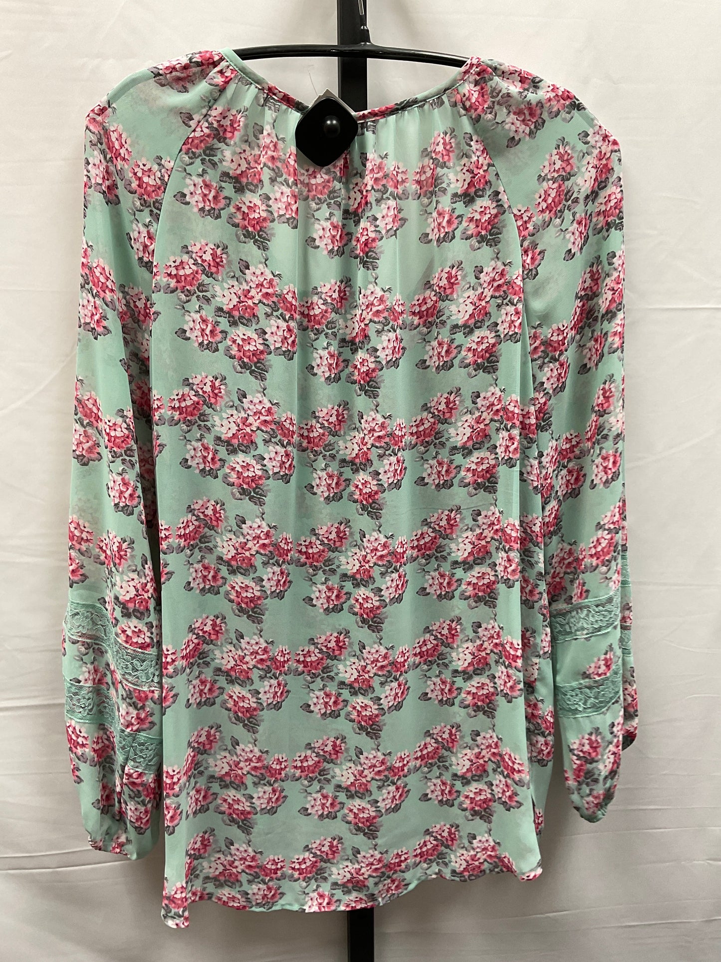 Floral Print Top Long Sleeve Clothes Mentor, Size S
