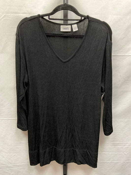 Black Top Long Sleeve Chicos, Size Xl