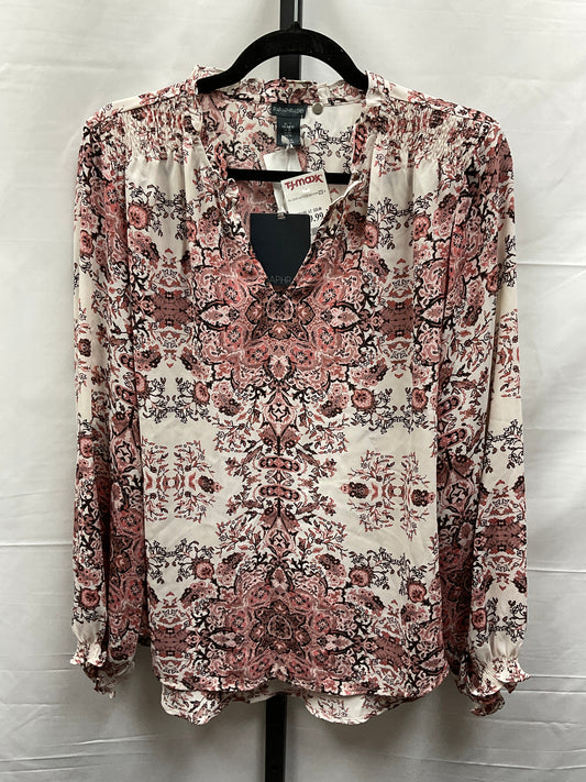 Floral Print Top Long Sleeve Paraphrase, Size Xl