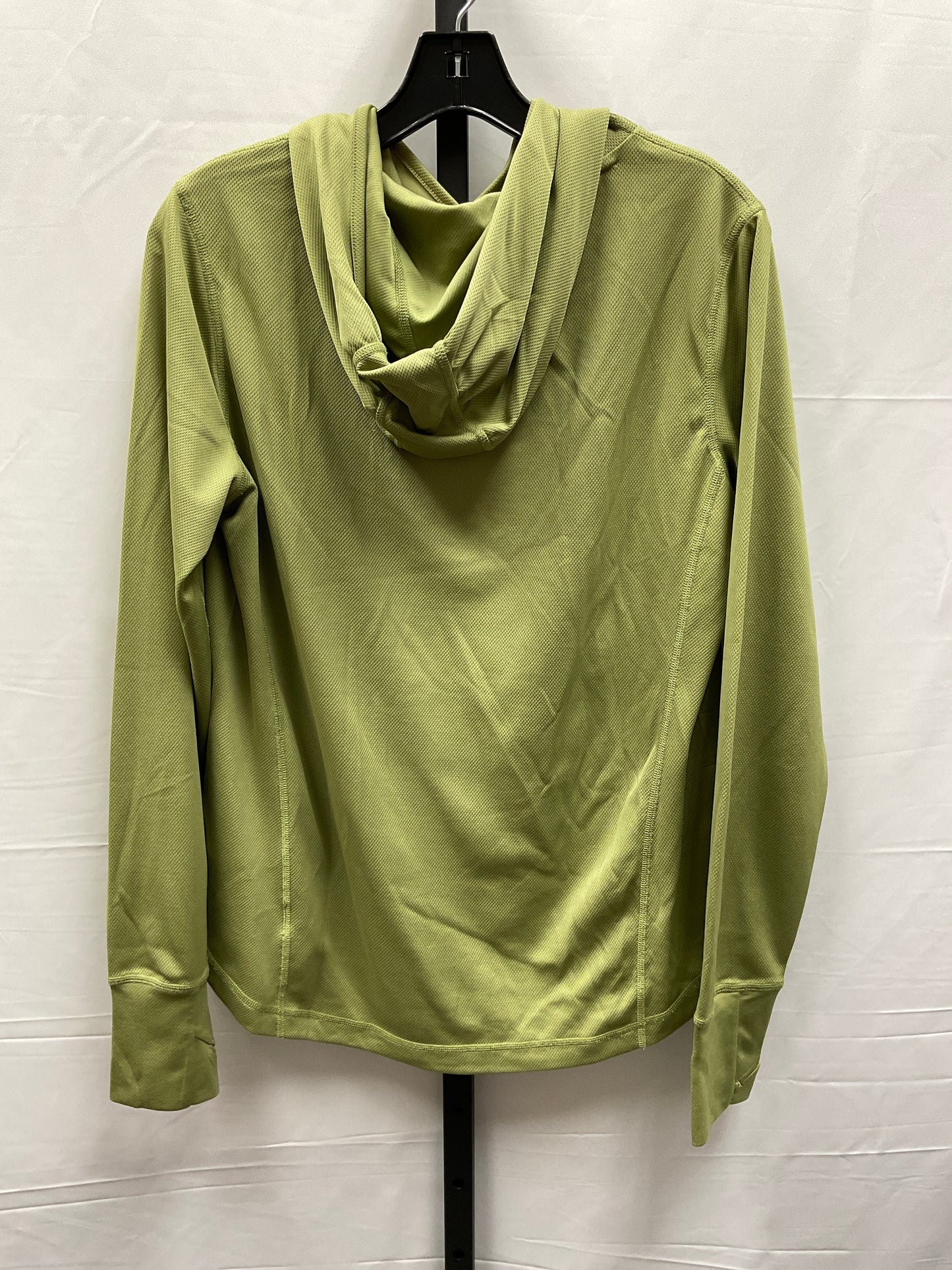 Green Athletic Top Long Sleeve Hoodie Orvis, Size L