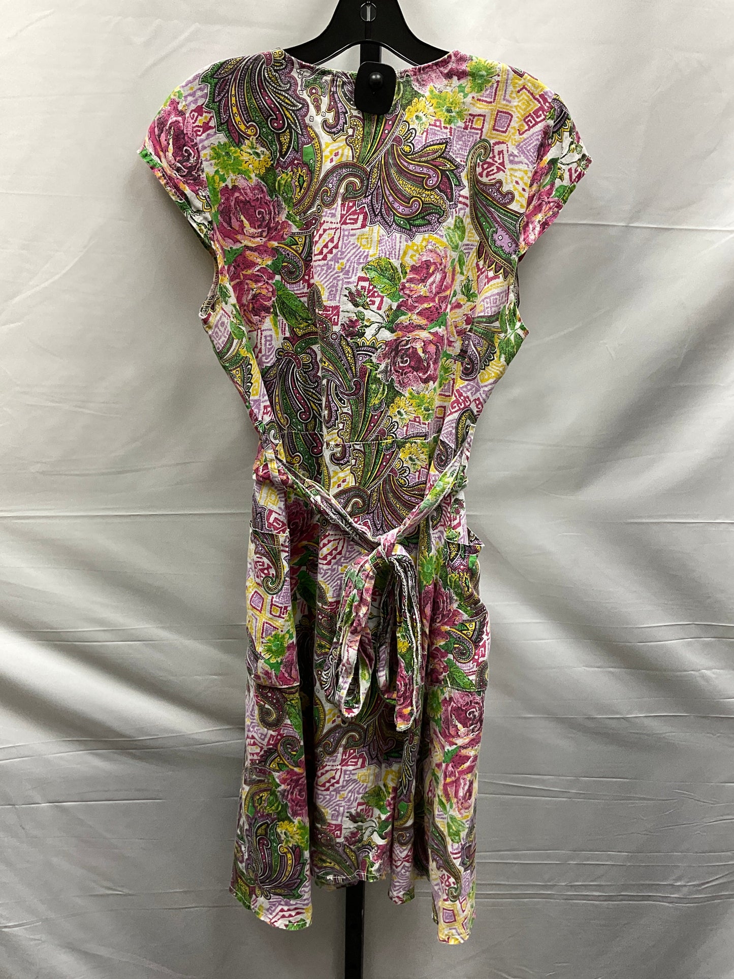 Floral Print Dress Casual Midi Clothes Mentor, Size L