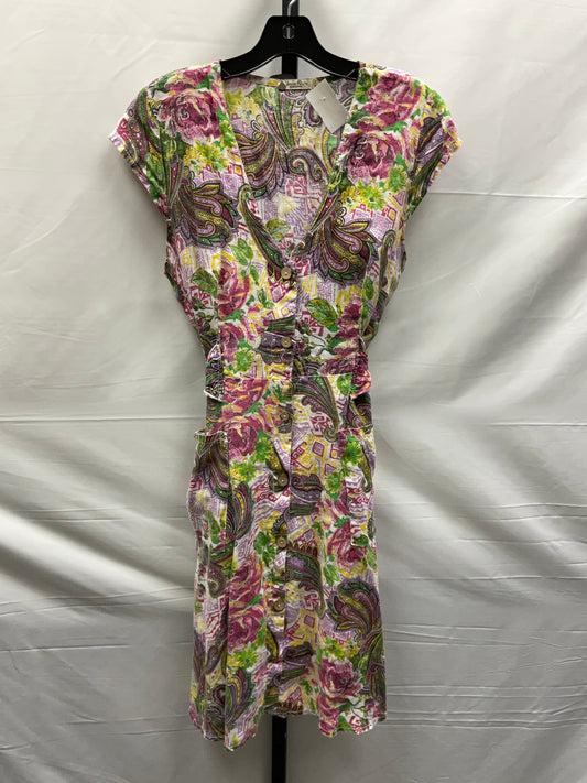 Floral Print Dress Casual Midi Clothes Mentor, Size L