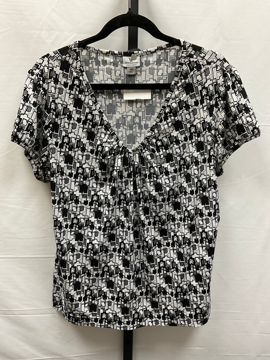Black & White Top Short Sleeve Worthington, Size 1x