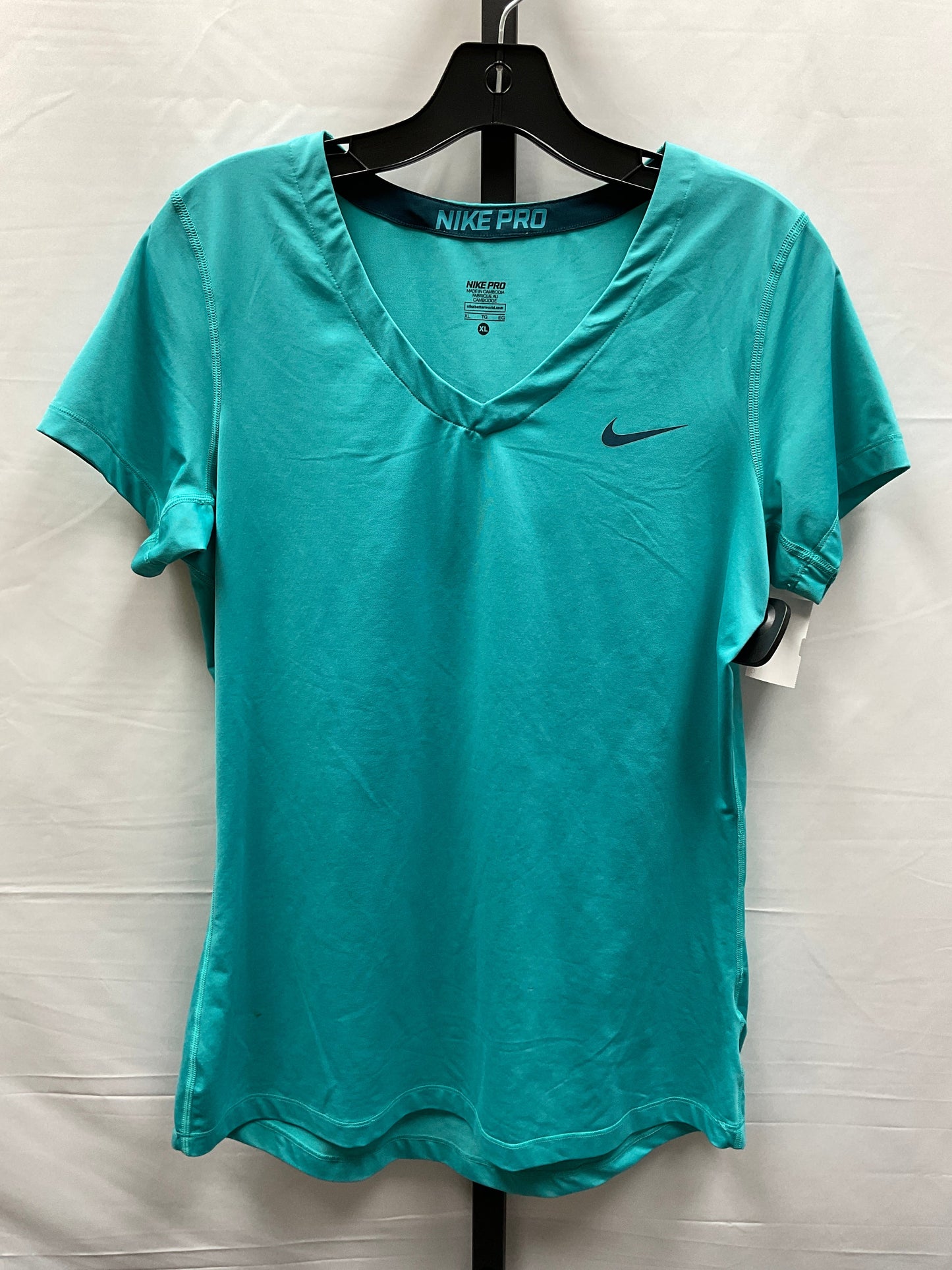 Blue Athletic Top Short Sleeve Nike Apparel, Size Xl