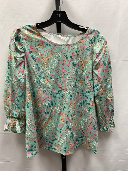 Floral Print Top Long Sleeve Shein, Size M