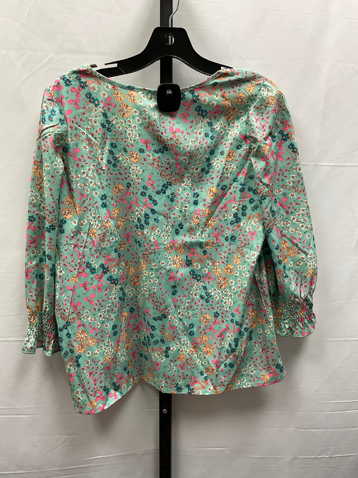 Floral Print Top Long Sleeve Shein, Size M