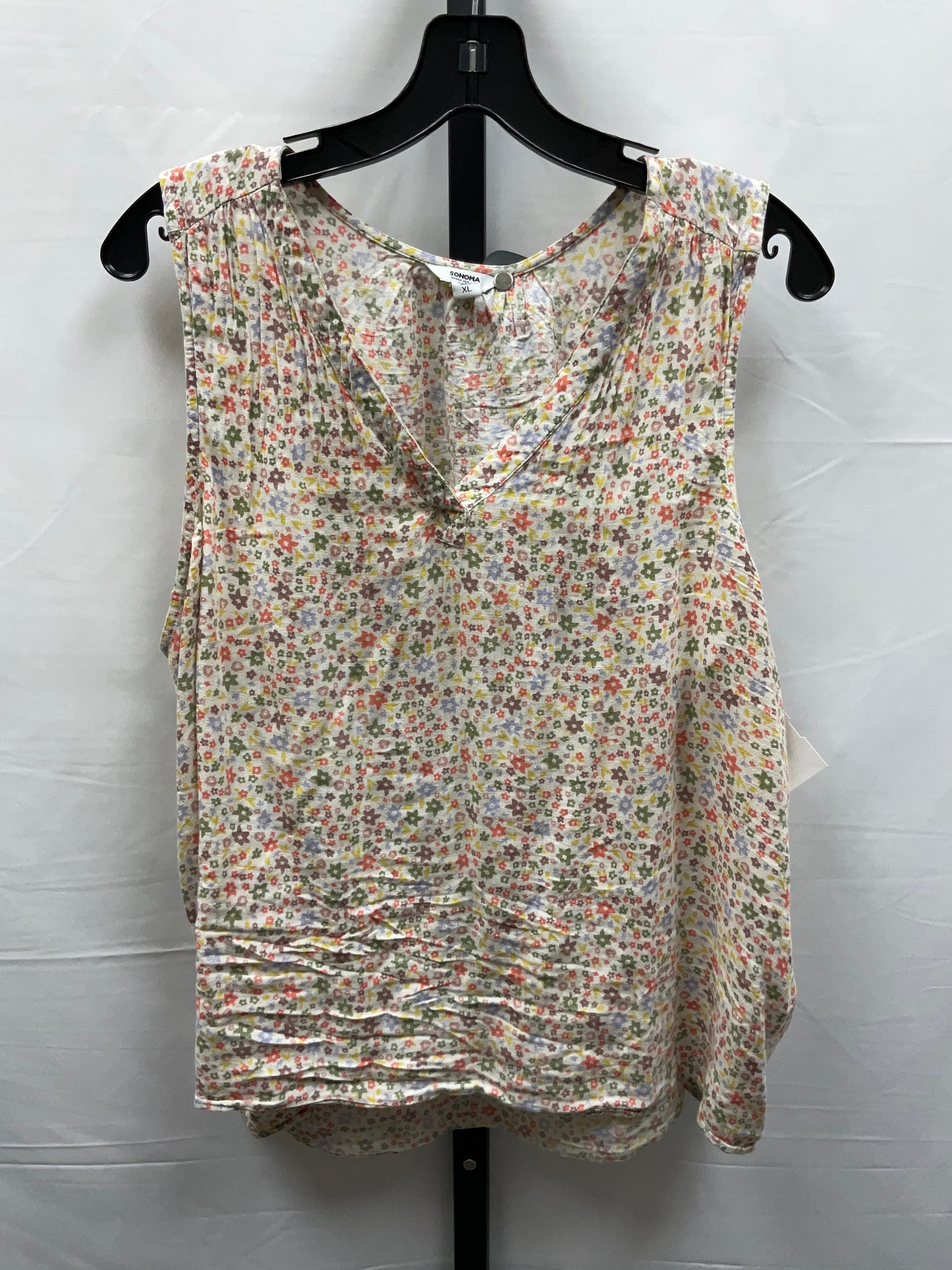 Floral Print Top Sleeveless Sonoma, Size Xl