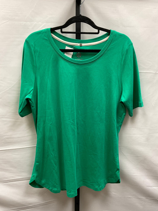 Green Top Short Sleeve Basic Isaac Mizrahi Live Qvc, Size L