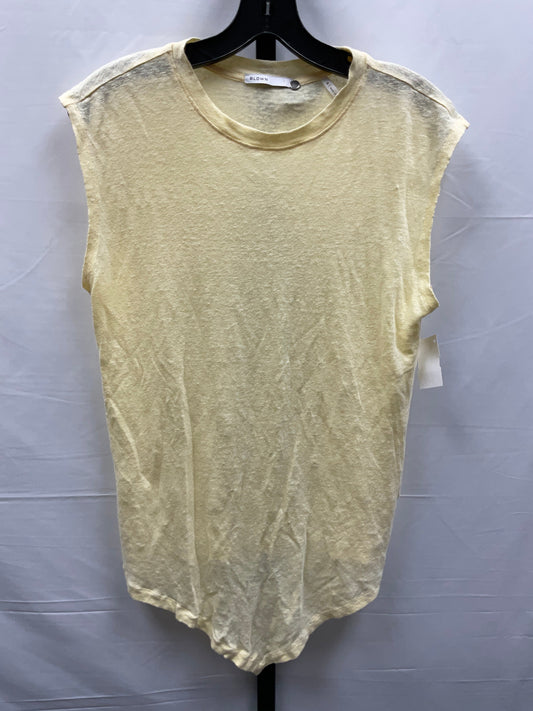 Yellow Top Short Sleeve Basic Clothes Mentor, Size M