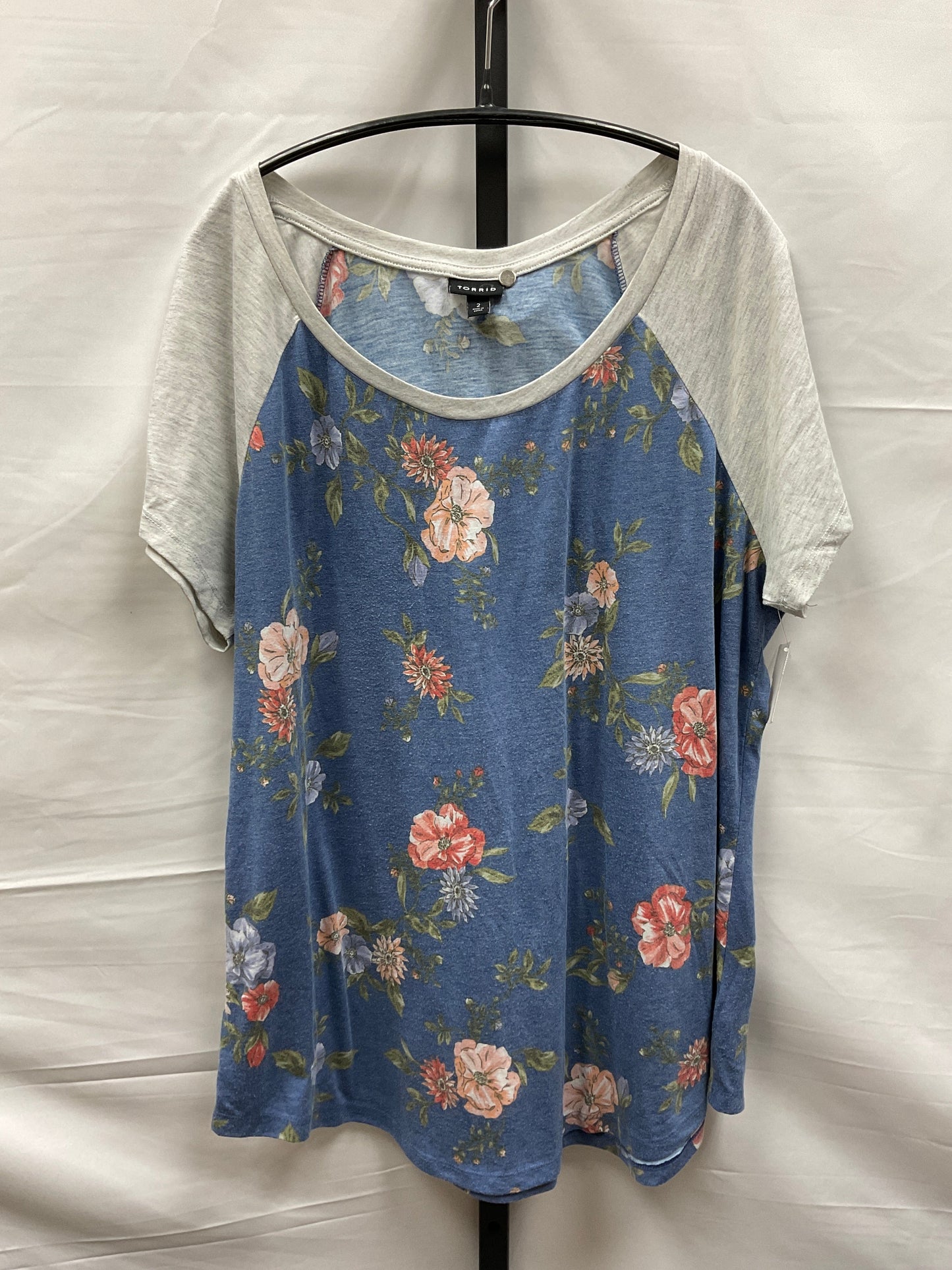 Floral Print Top Short Sleeve Torrid, Size 2x