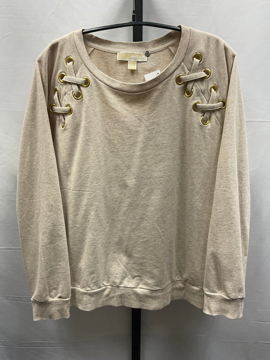 Tan Sweatshirt Crewneck Michael By Michael Kors, Size Xl