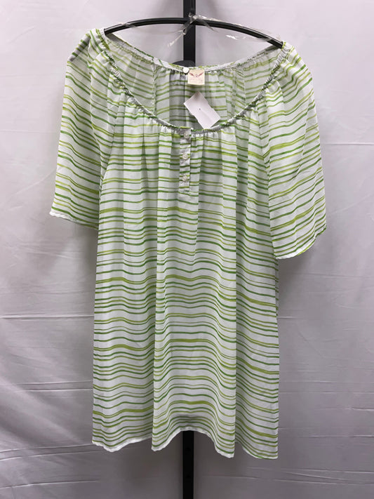 Striped Pattern Top Short Sleeve Faded Glory, Size 2x