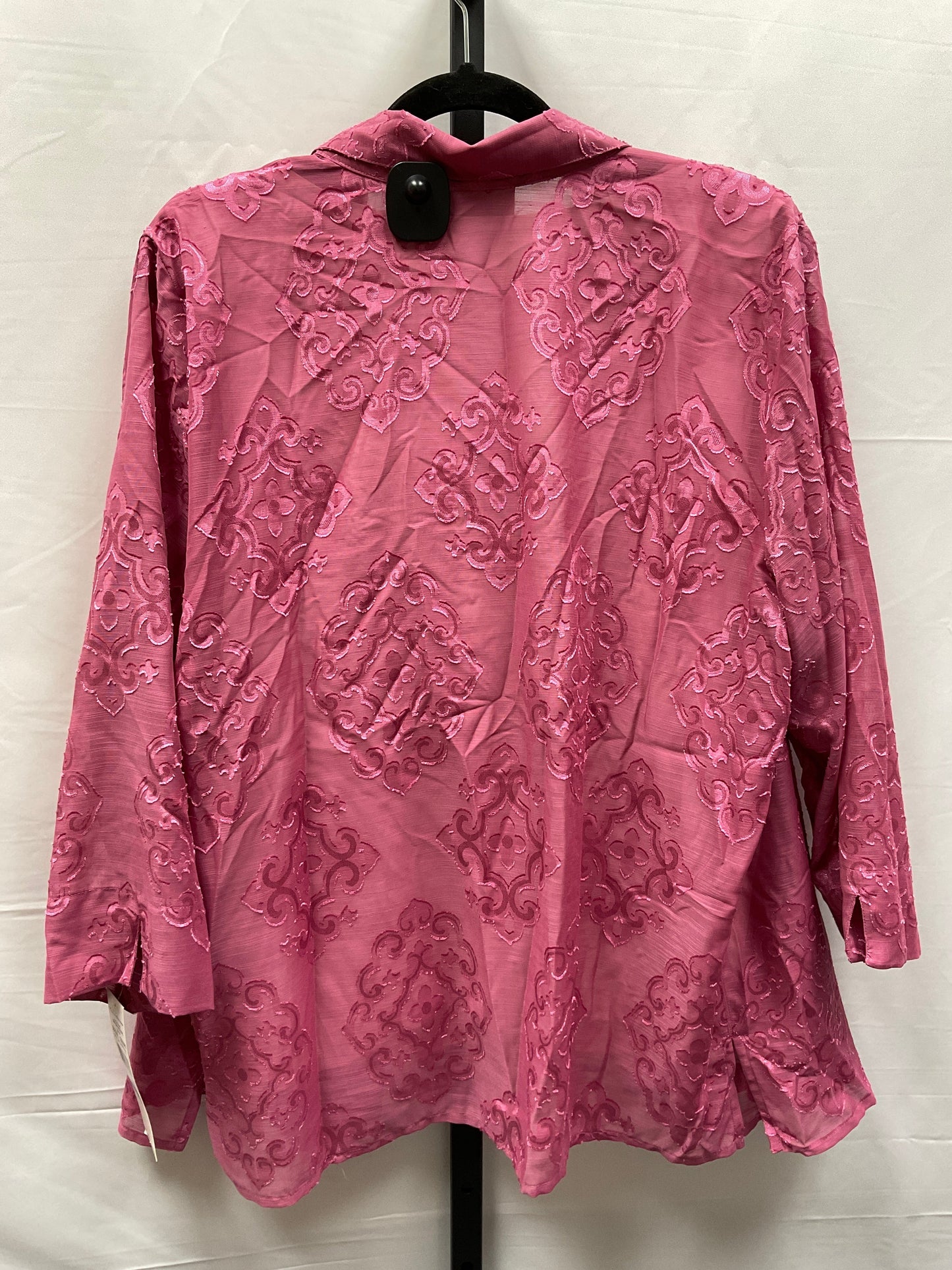 Pink & White Top Long Sleeve Alfred Dunner, Size Xl