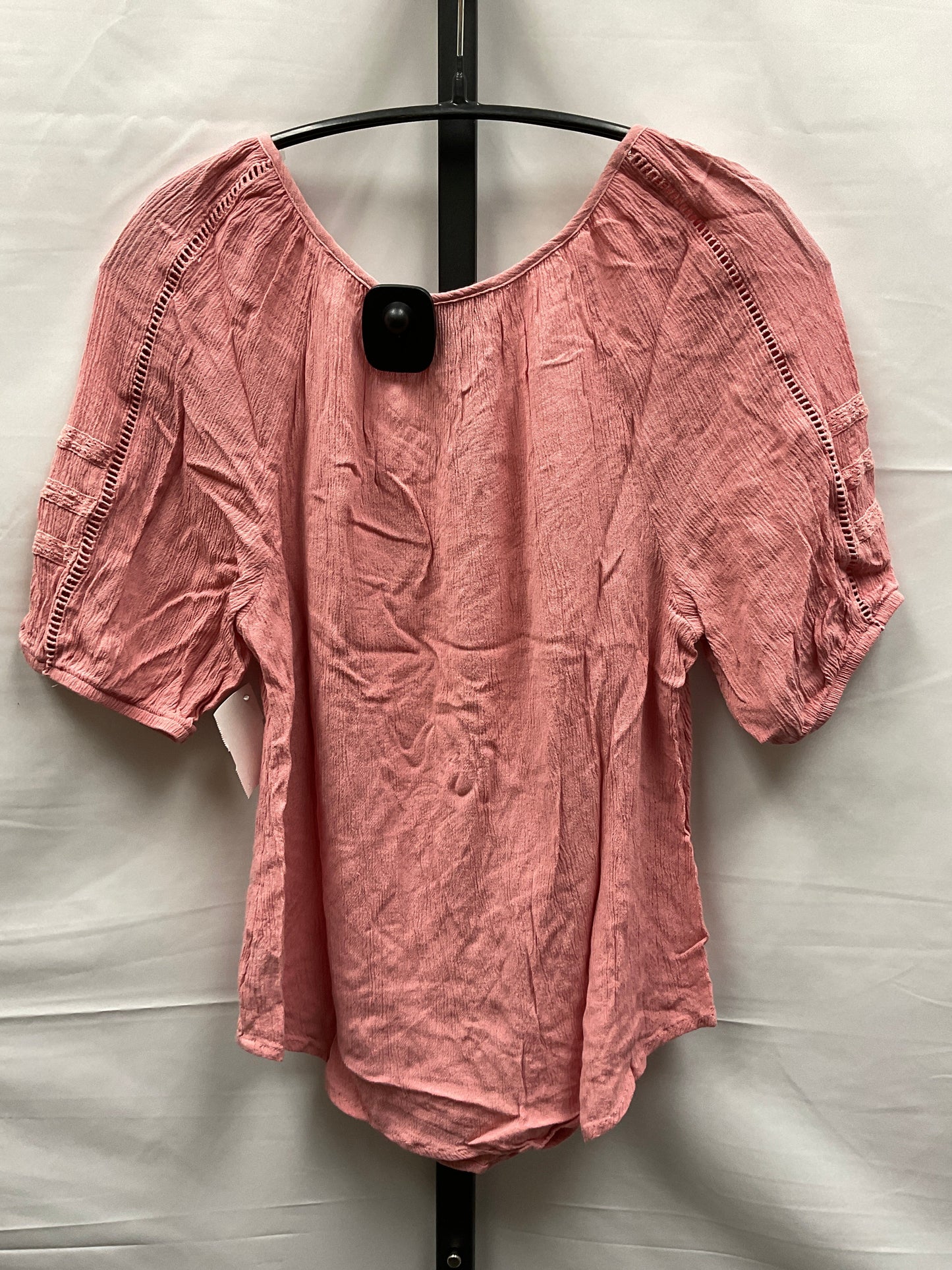 Pink Top Short Sleeve In Studio, Size Petite  M