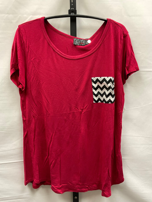 Red Top Short Sleeve Basic Mm Couture, Size M