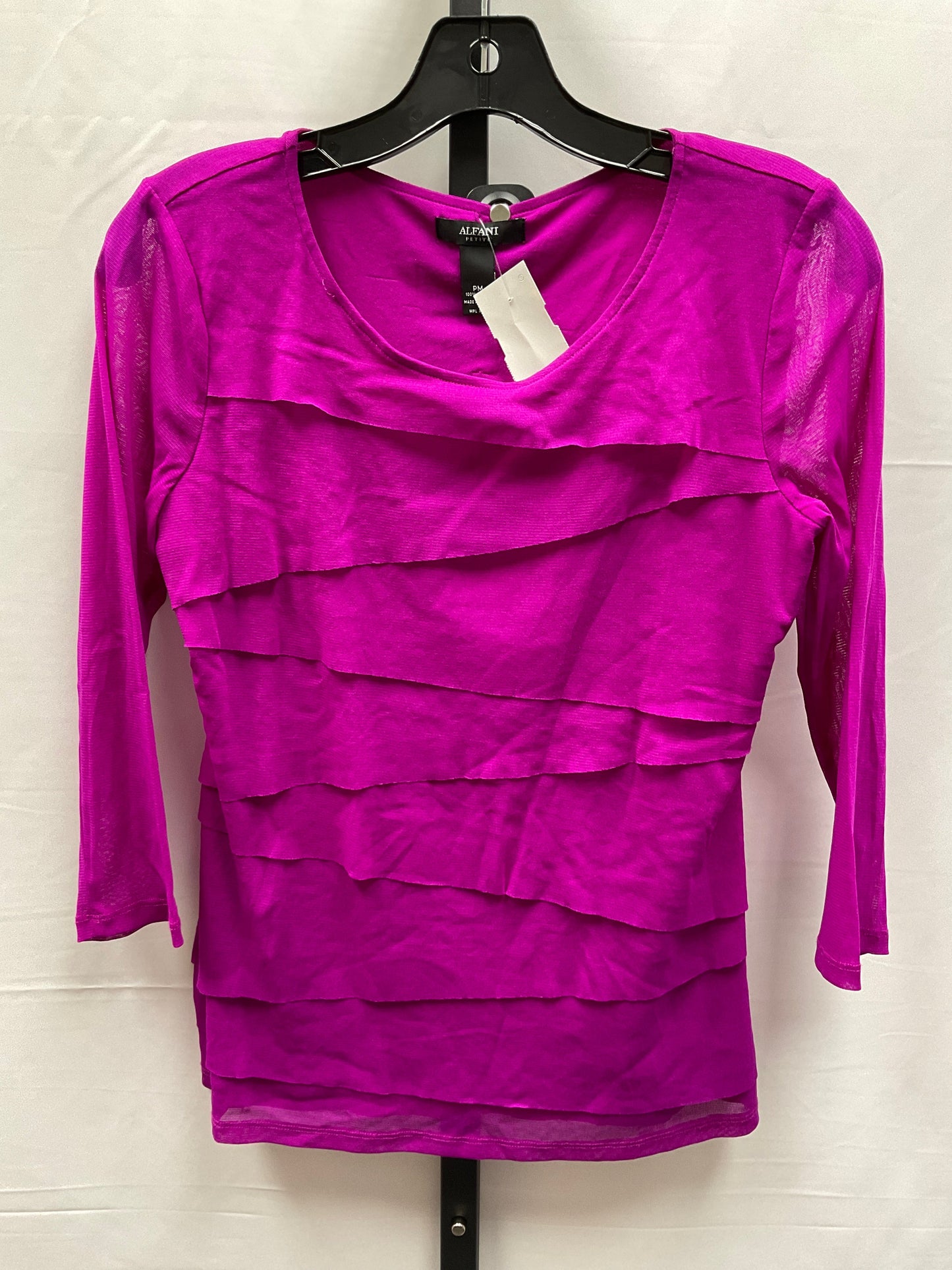 Purple Top 3/4 Sleeve Alfani, Size Petite  M