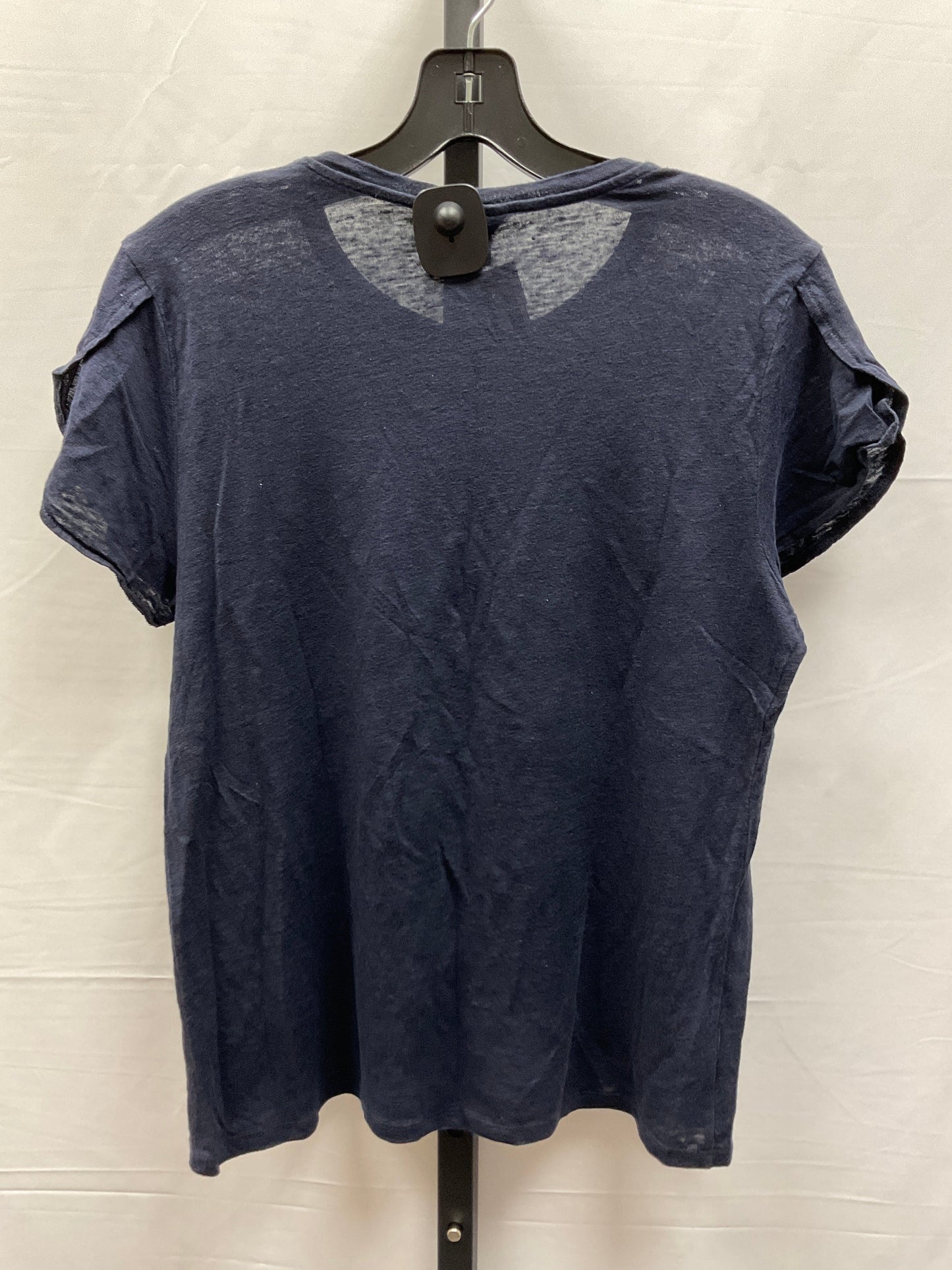 Navy Top Short Sleeve Basic Ann Taylor, Size L