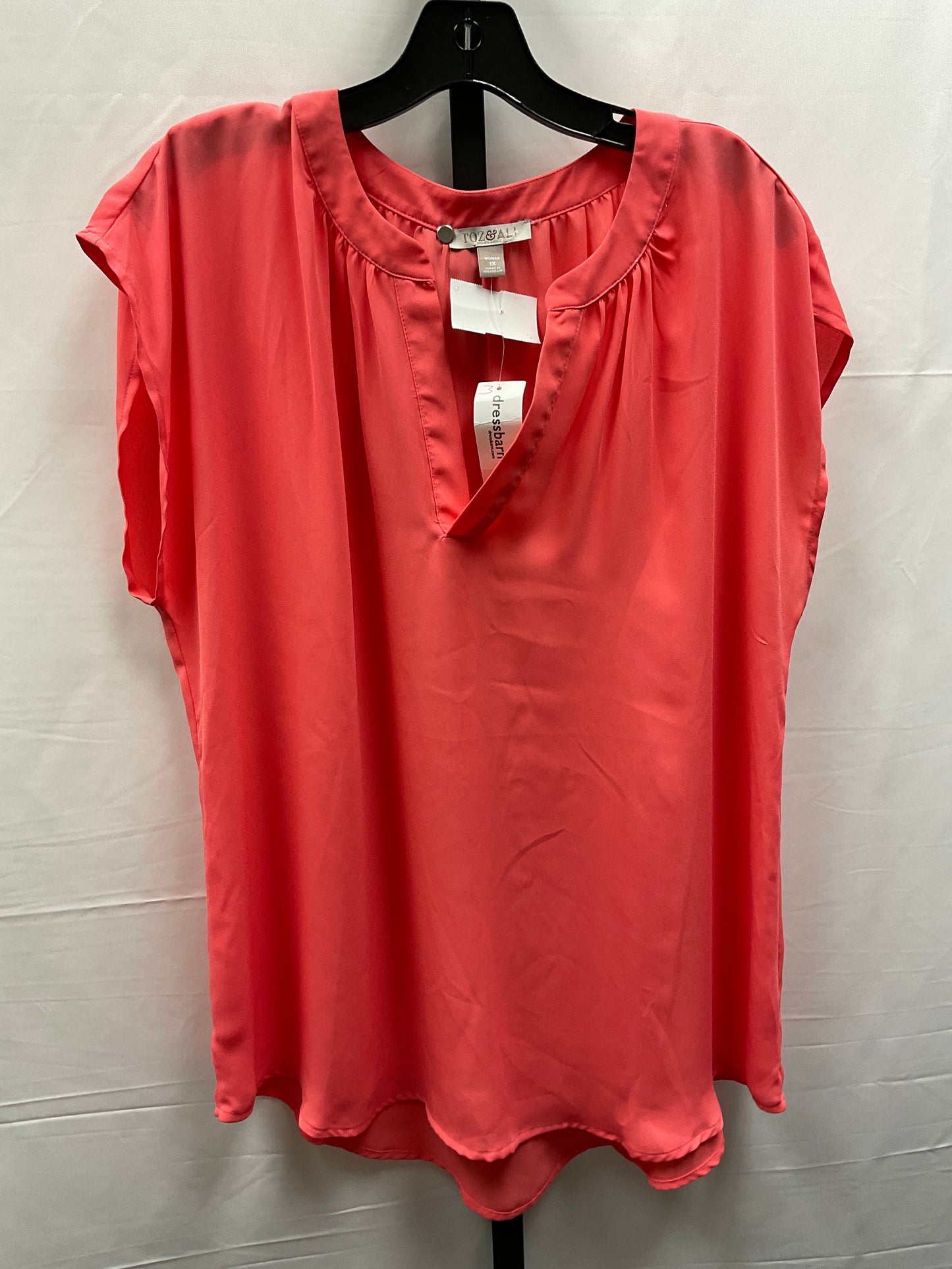 Coral Top Short Sleeve Roz And Ali, Size 1x