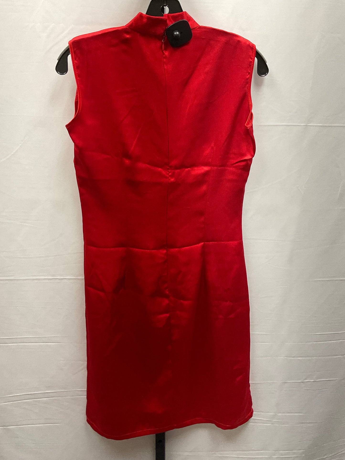 Red Dress Casual Midi Clothes Mentor, Size L