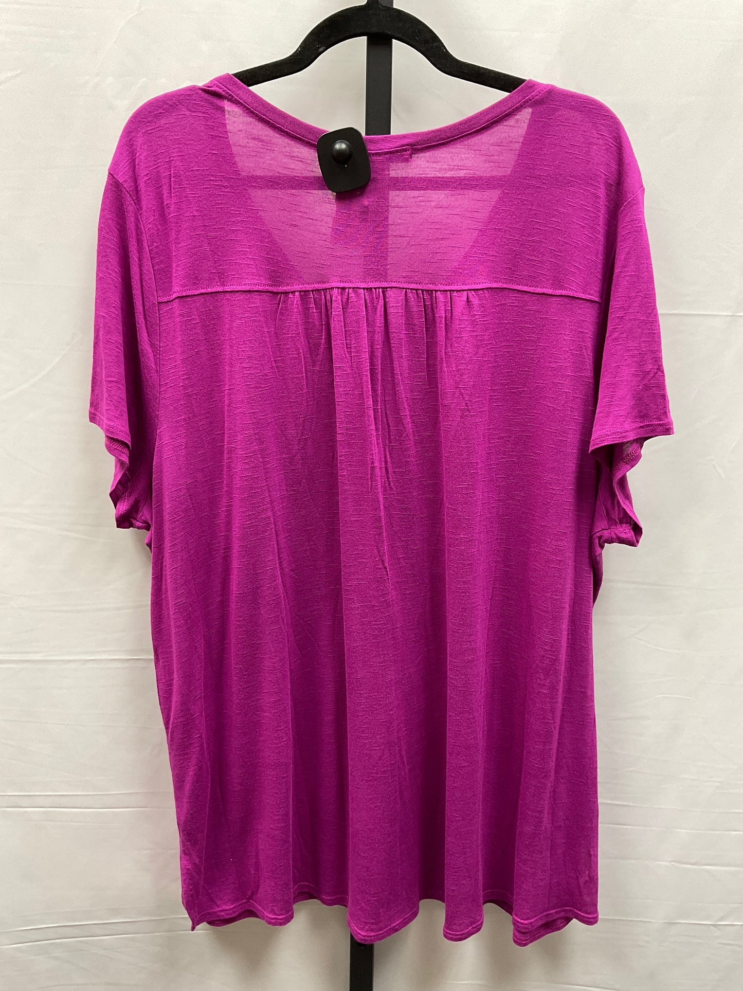 Top Short Sleeve Basic By Sejour In Purple, Size: 2x