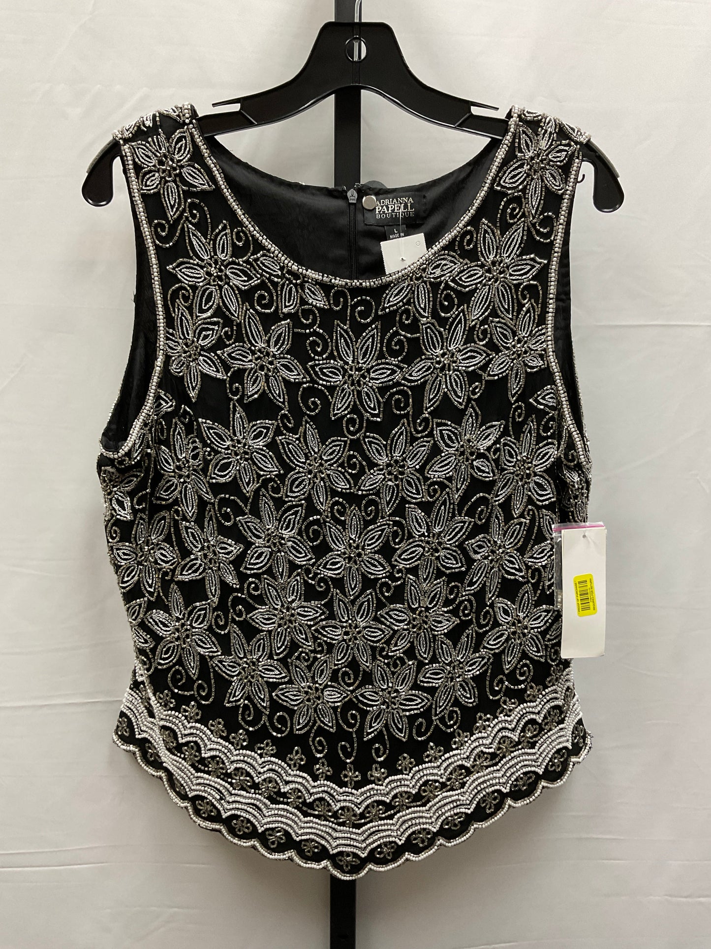 Top Sleeveless By Adrianna Papell In Black, Size: L