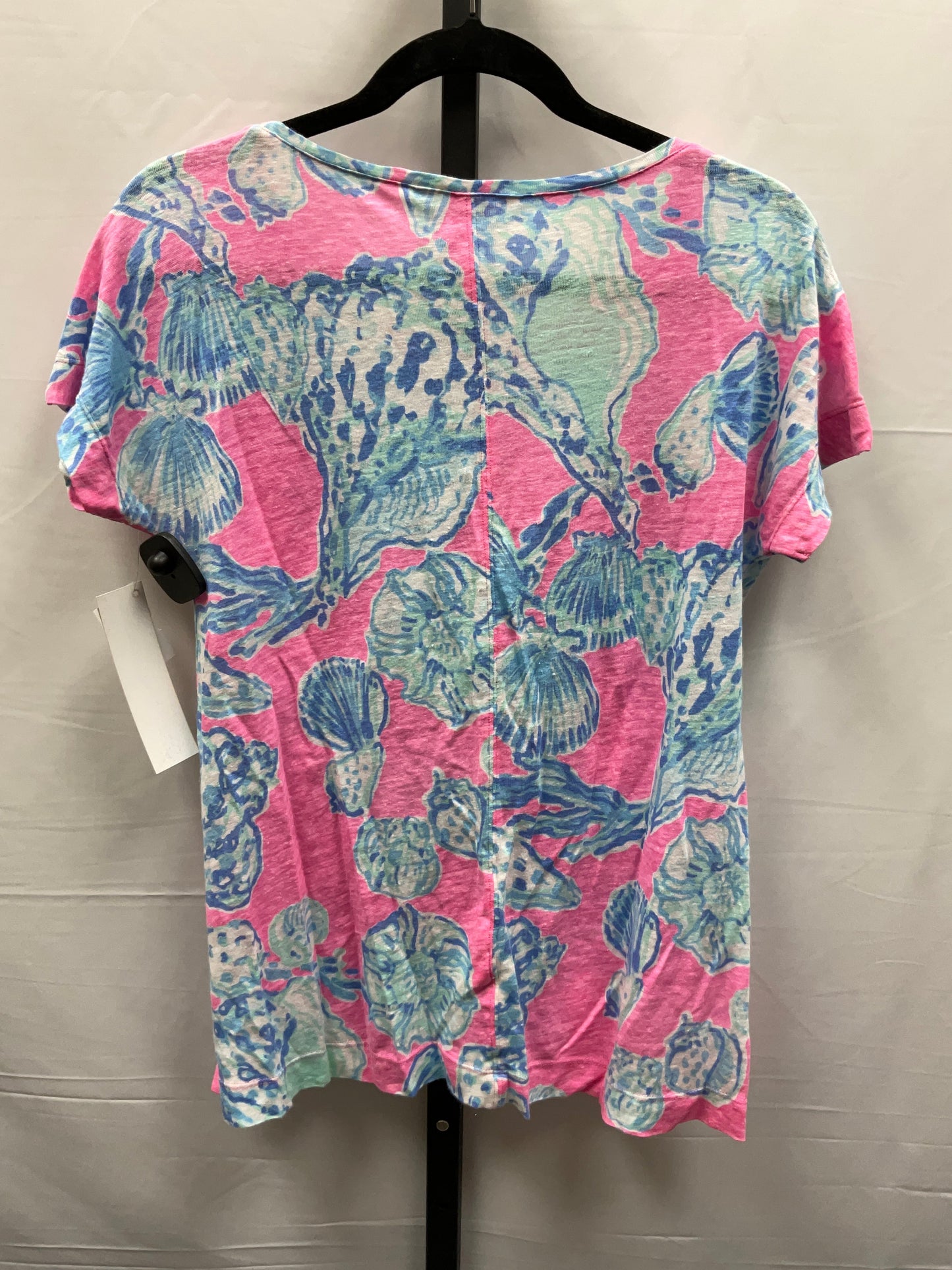 Blue & Pink Top Short Sleeve Designer Lilly Pulitzer, Size Xs