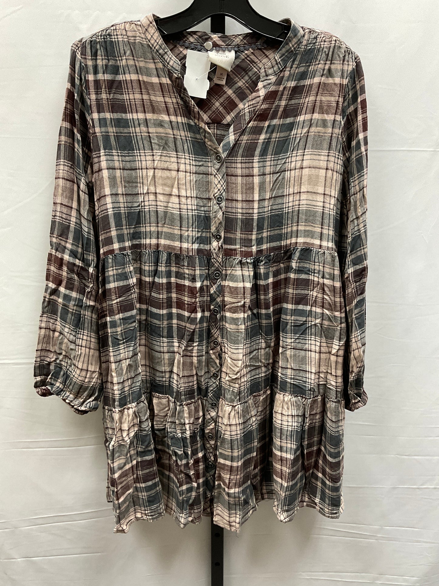 Dress Casual Midi By Knox Rose In Plaid Pattern, Size: M