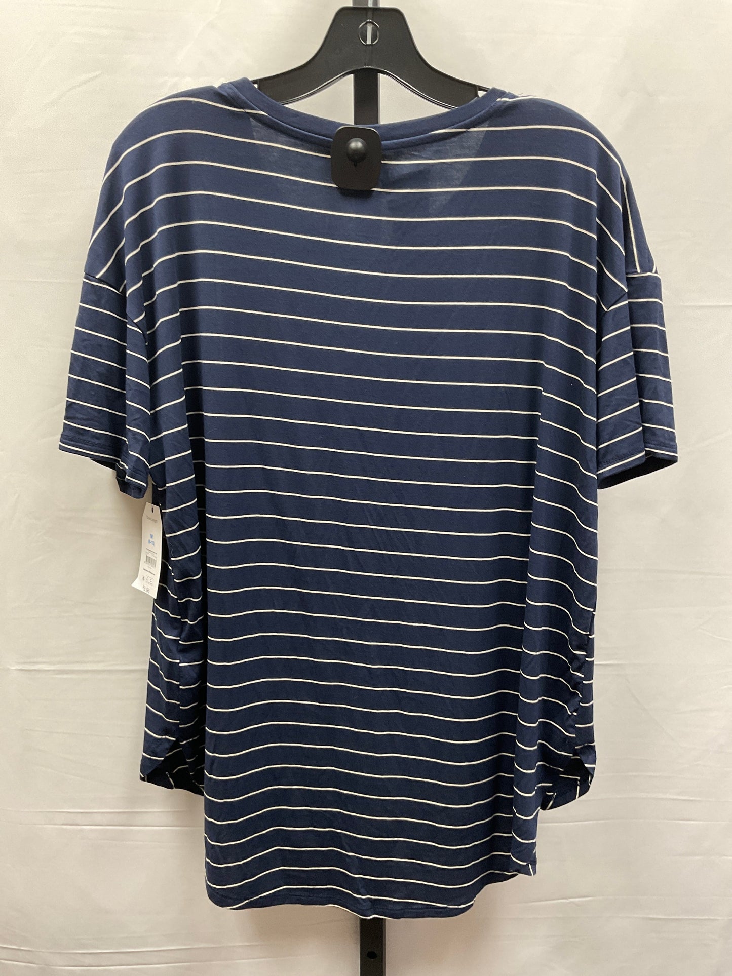 Top Short Sleeve Basic By Time And Tru In Striped Pattern, Size: M