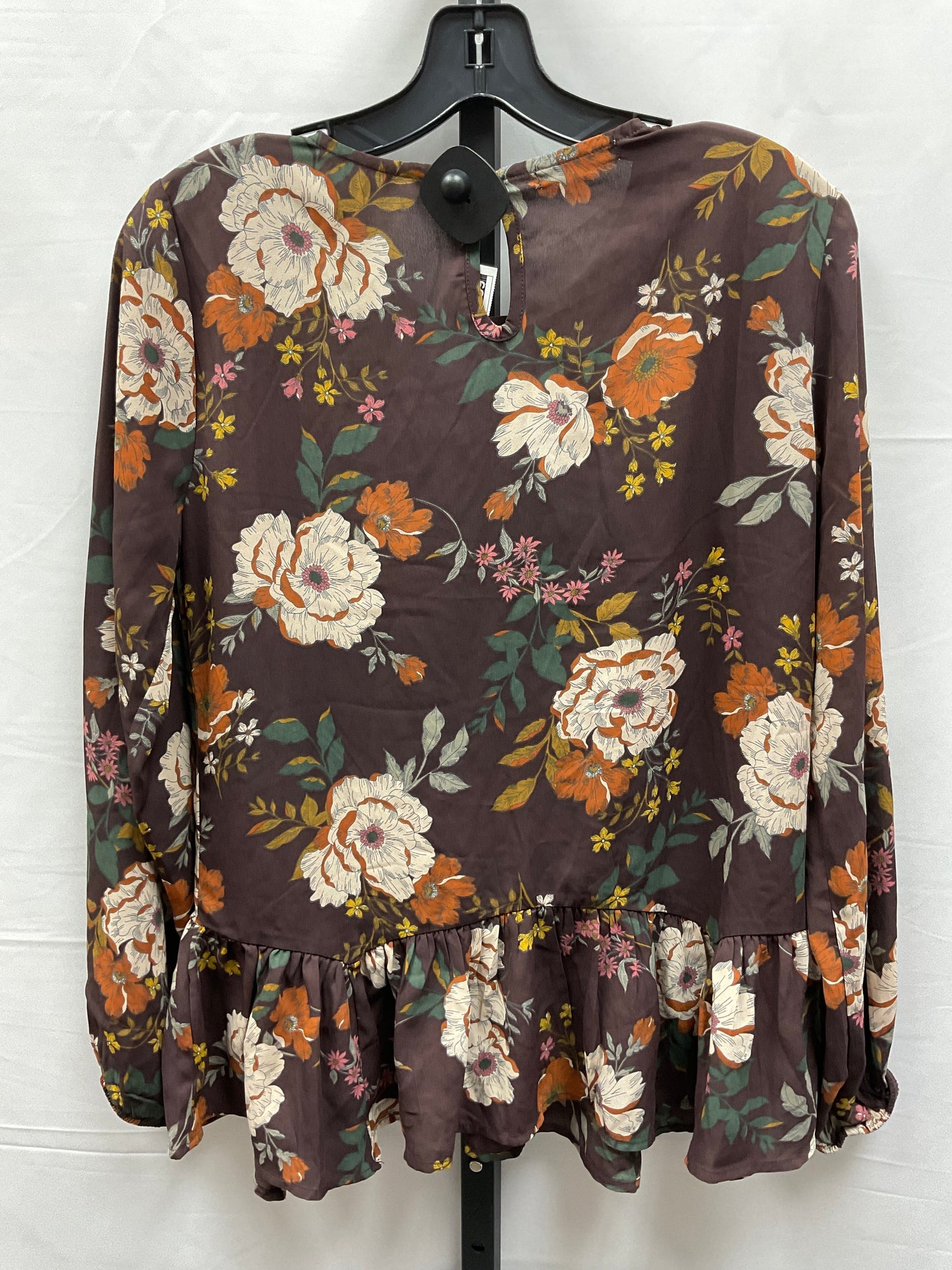 Top Long Sleeve By Maurices In Floral Print, Size: S